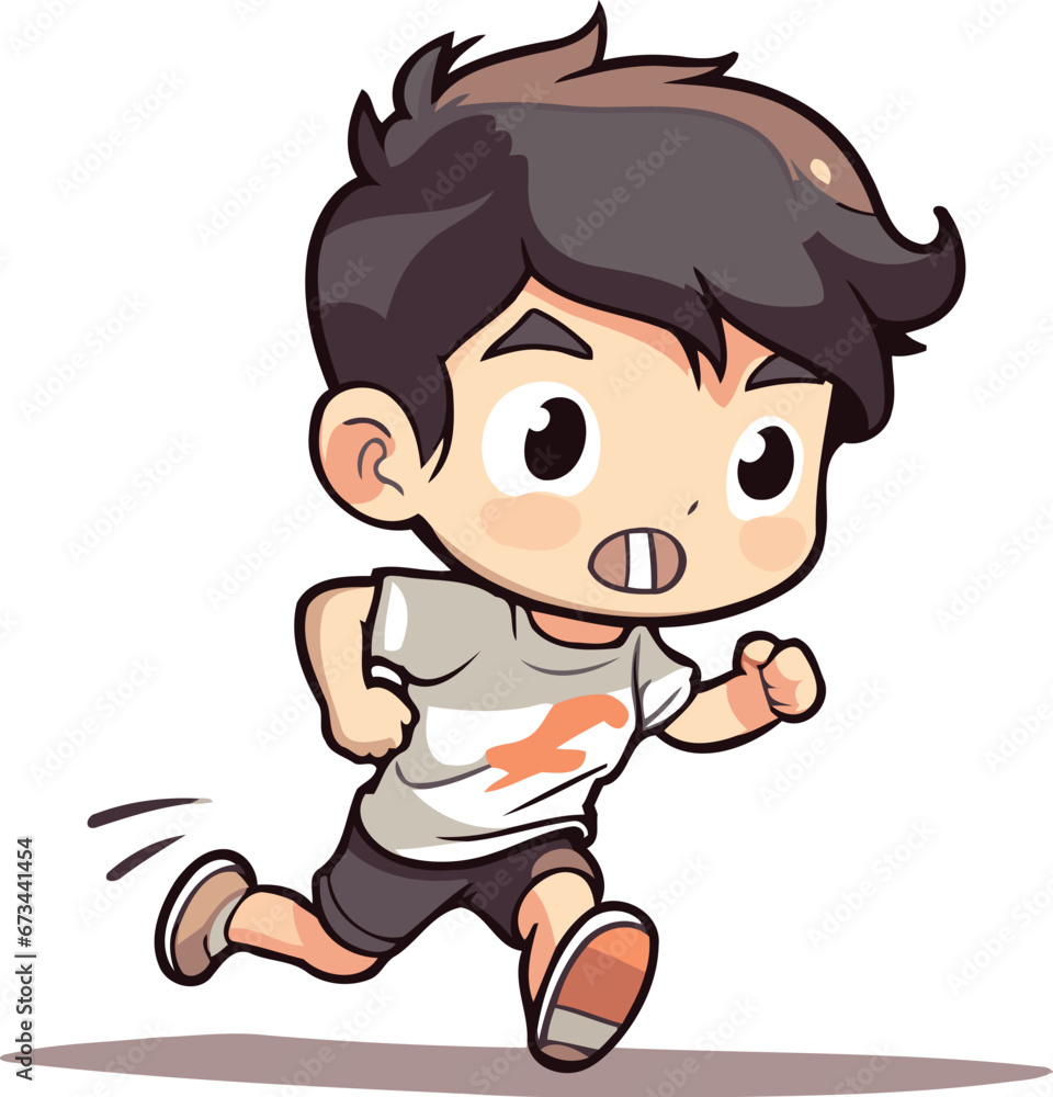 Running boy vector illustration. isolated on a white background. cartoon style. Running boy vector illustration. isolated on a white background. cartoon style.