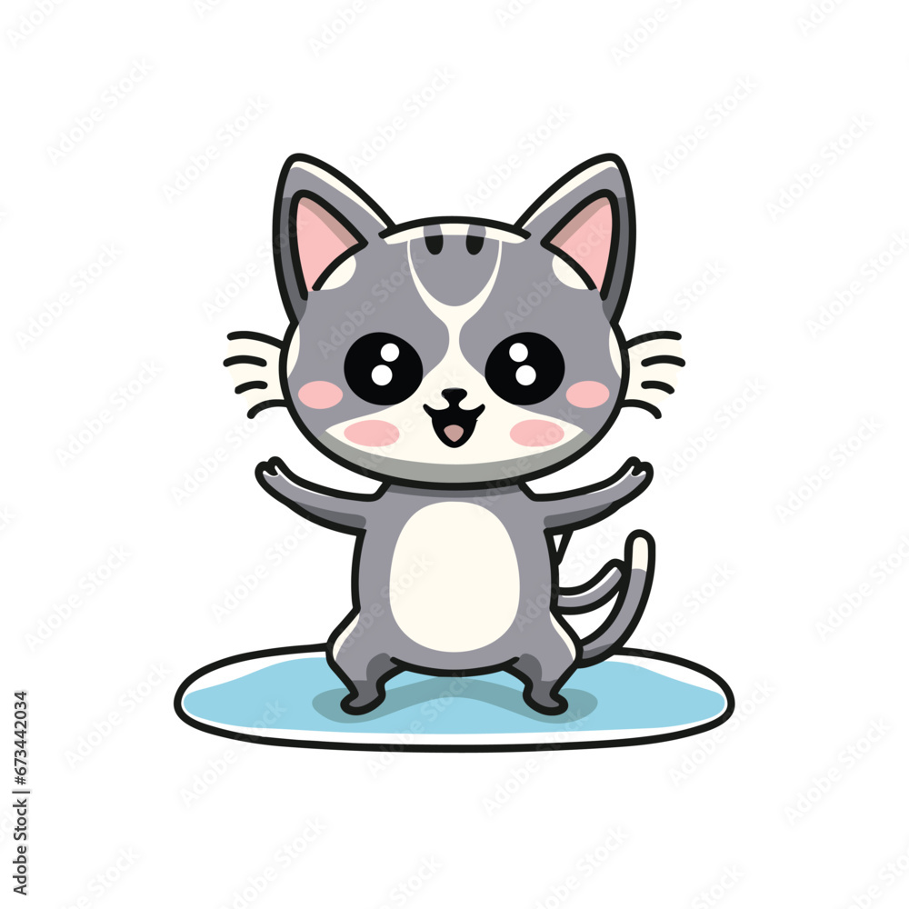 Cute Kawaii Cat Vector Illustrations Cute Kawaii Cat Vector Illustrations