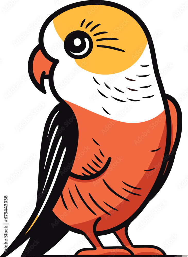 Cute parrot isolated on a white background. Vector illustration. Cute parrot isolated on a white background. Vector illustration.