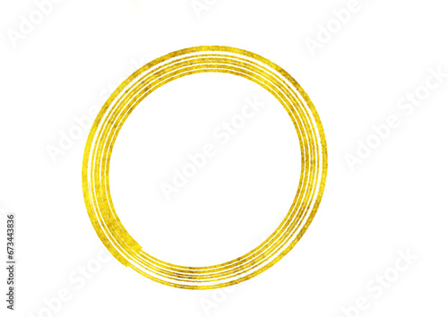 Golden circle on transparent background clip art illustration 