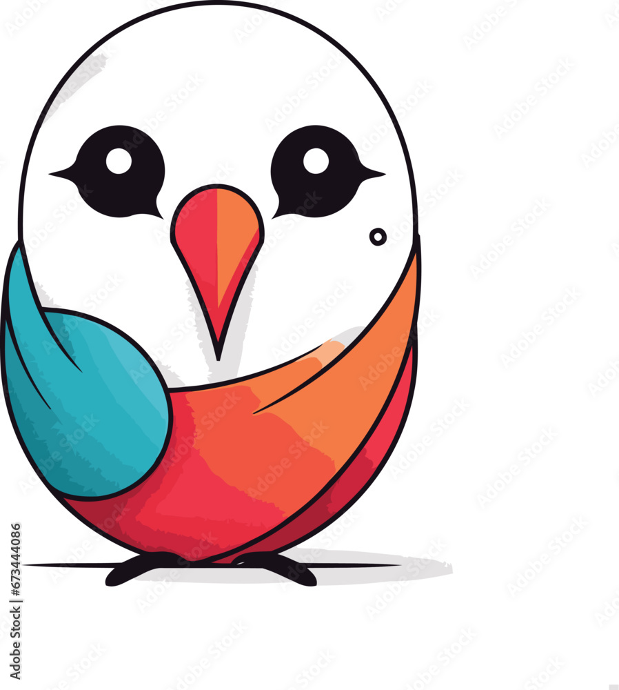 Cute cartoon bird. Vector illustration isolated on a white background. Cute cartoon bird. Vector illustration isolated on a white background.