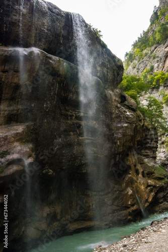 Scenic Chegem waterfalls  view from below  Caucasus  Russia