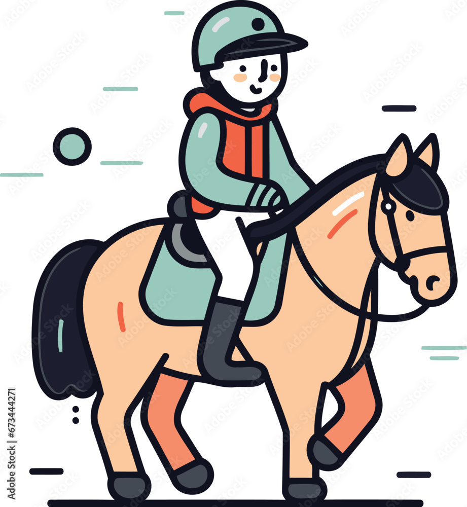 Horse riding. jockey on horse. Flat style vector illustration. Horse riding. jockey on horse. Flat style vector illustration.