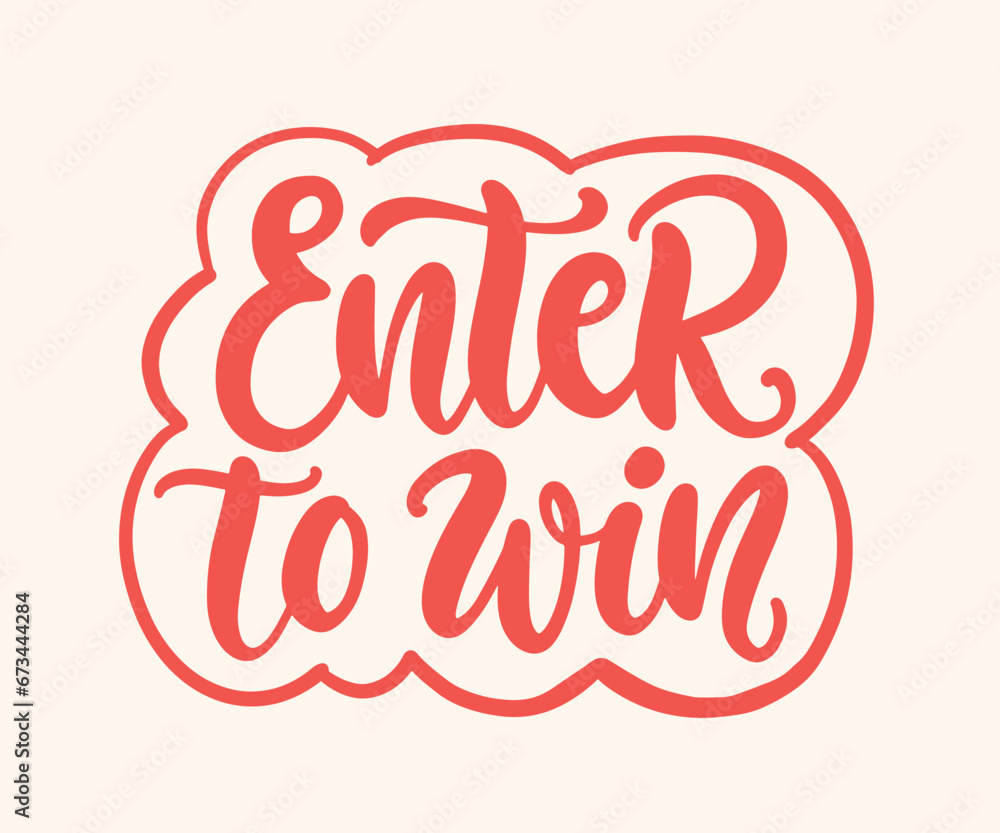 Enter to win Web banner hand written lettering