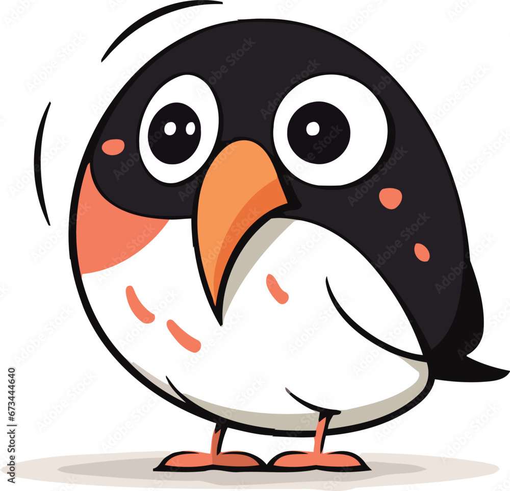 Cute cartoon penguin. Vector illustration isolated on white background. Cute cartoon penguin. Vector illustration isolated on white background.