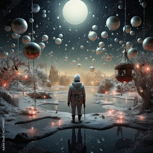 Christmas surreal illustration