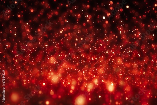 Elegant Golden Glitter on Red Christmas
