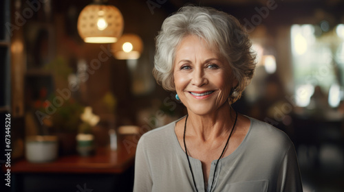 Joyful Retirement: Portrait of a Happy Retired Woman