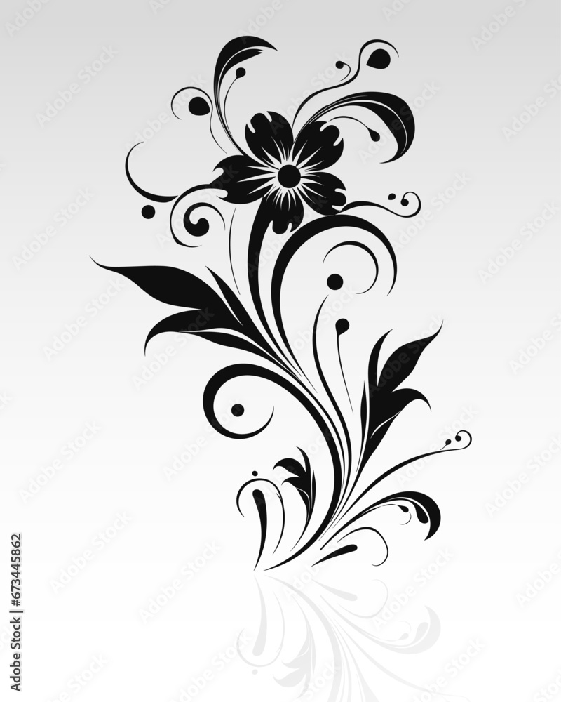 Vector Decorative floral design with white background Vector Decorative floral design with white background