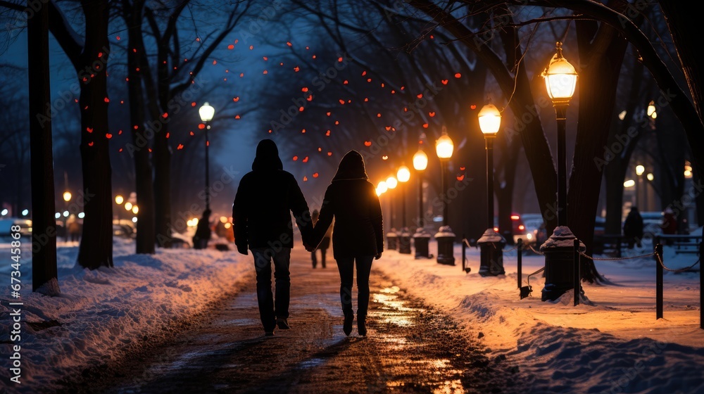 people walking on the street at night people walking on the street at night