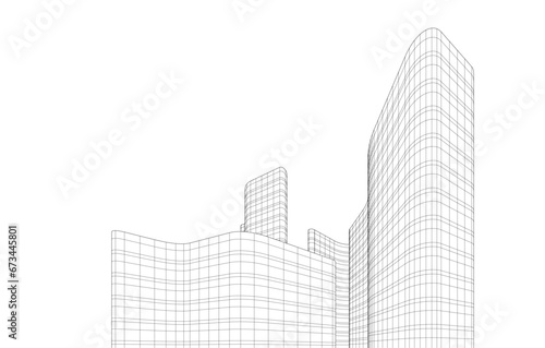 Office buildings vector drawing