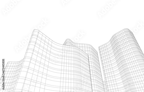Office buildings vector drawing