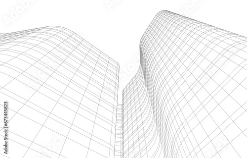 Office buildings vector drawing