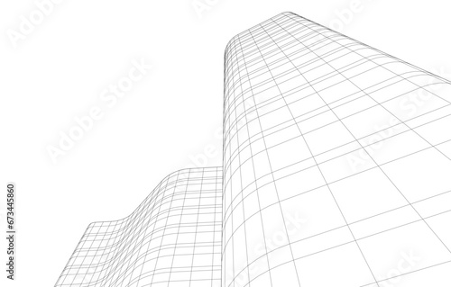 Office buildings vector drawing