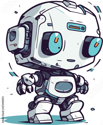 Cartoon robot. Vector illustration of a cartoon robot. Cute robot.