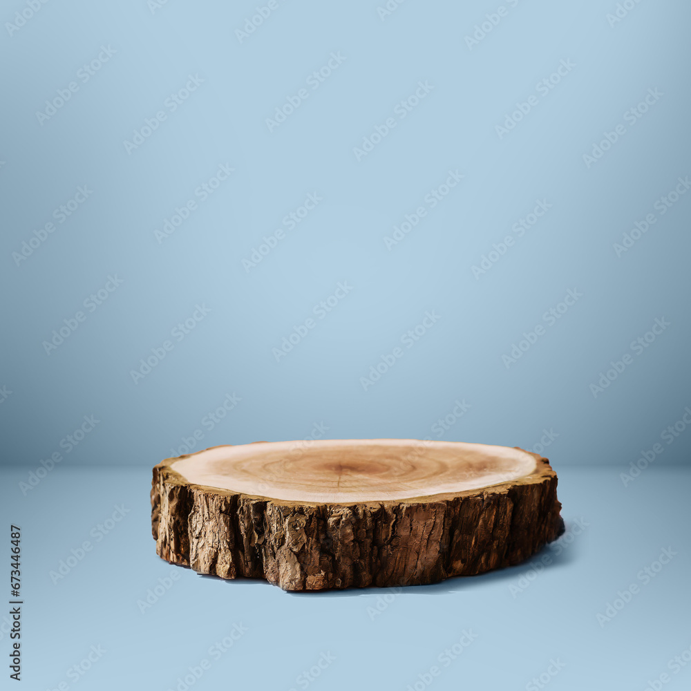 Infinity studio backdrop background with wooden podium for product display Infinity studio backdrop background with wooden podium for product display