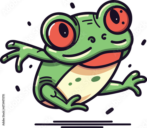 Frog. Vector illustration. Isolated on a white background.