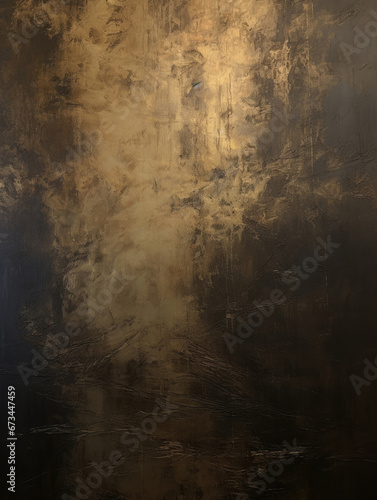 a painting of a brown and black background. Expressive Gold oil painting background