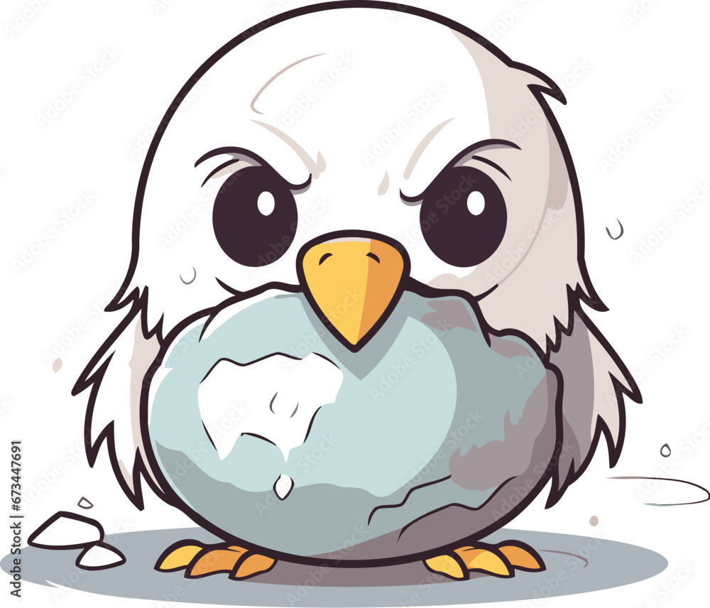 Cute cartoon eagle isolated on white background. Vector illustration. Eps 10. Cute cartoon eagle isolated on white background. Vector illustration. Eps 10.