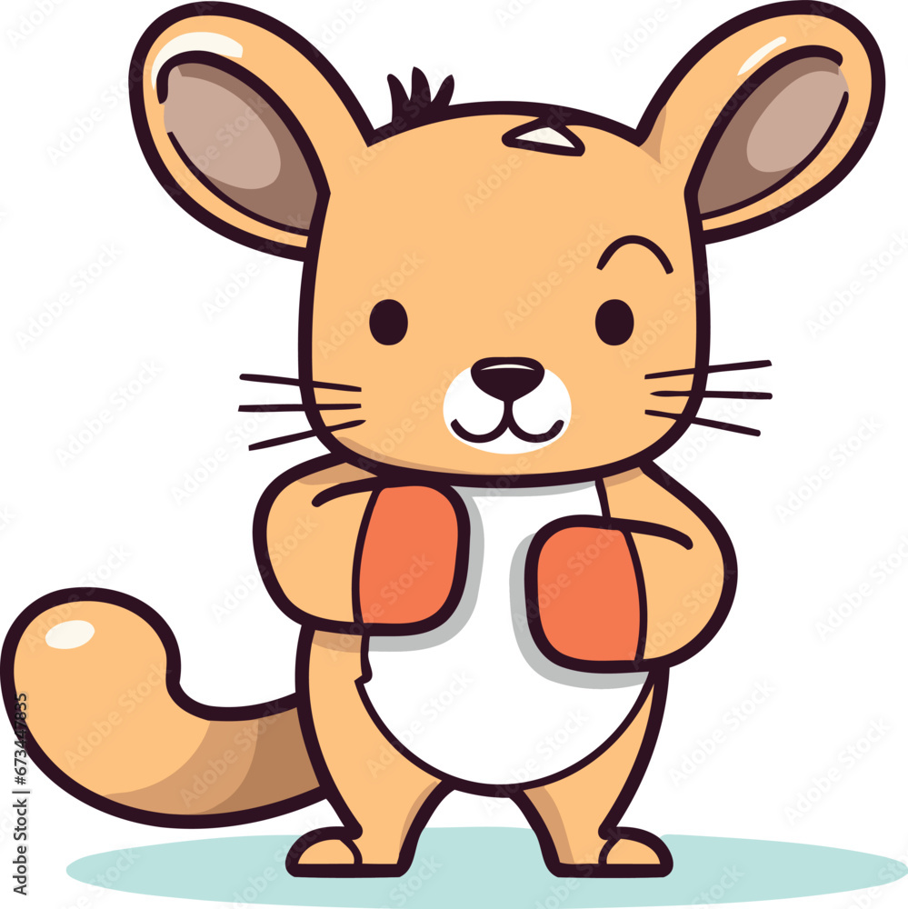 Fototapeta premium Cute cartoon hamster. Vector illustration of a hamster.