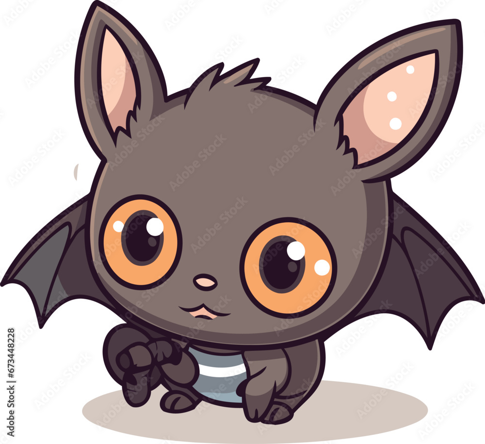 Cute little bat character cartoon vector illustration. Cute kawaii bat. Cute little bat character cartoon vector illustration. Cute kawaii bat.