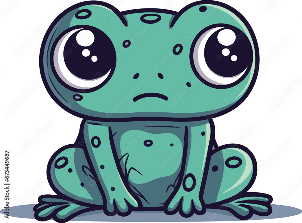 Cute cartoon frog. Vector illustration isolated on a white background. Cute cartoon frog. Vector illustration isolated on a white background.