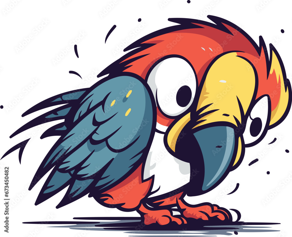 Cute parrot vector illustration. Isolated on white background. Cute parrot vector illustration. Isolated on white background.