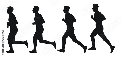 Silhouettes of athletes runners. Athletics, running, cross, sprinting, jogging, walking