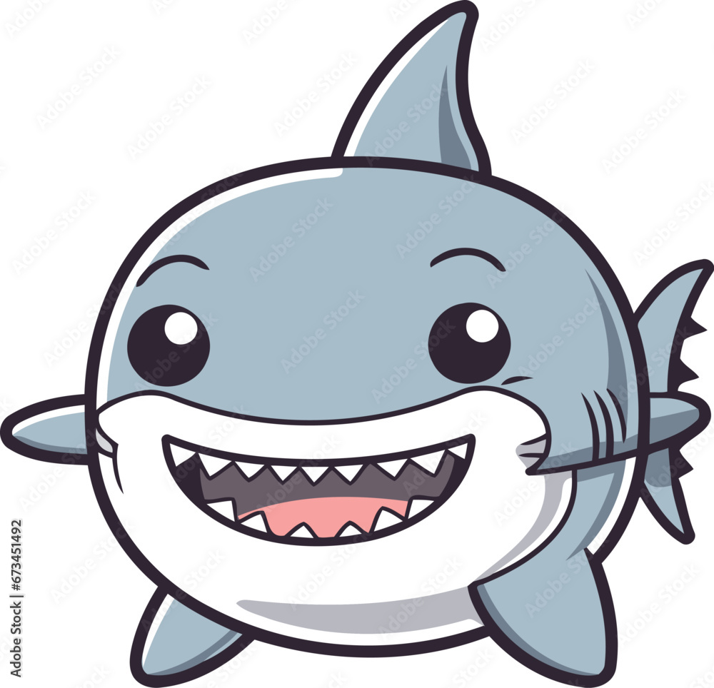 Shark character cartoon style vector illustration isolated on white background. Cute shark mascot vector design. Shark character cartoon style vector illustration isolated on white background. Cute shark mascot vector design.