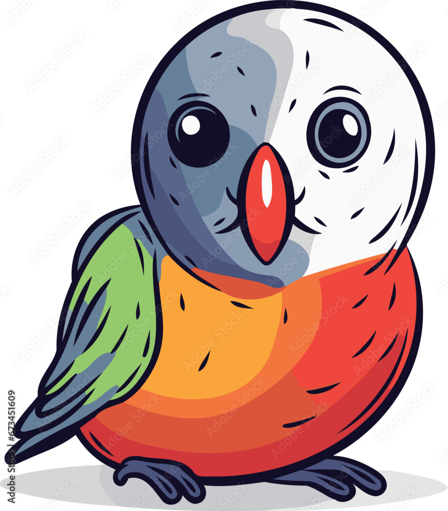 Cute cartoon parrot. Vector illustration of a cute bird. Cute cartoon parrot. Vector illustration of a cute bird.