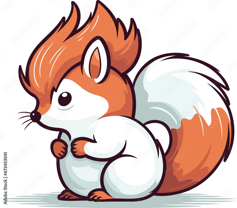 Squirrel cartoon vector illustration. Isolated on a white background. Squirrel cartoon vector illustration. Isolated on a white background.