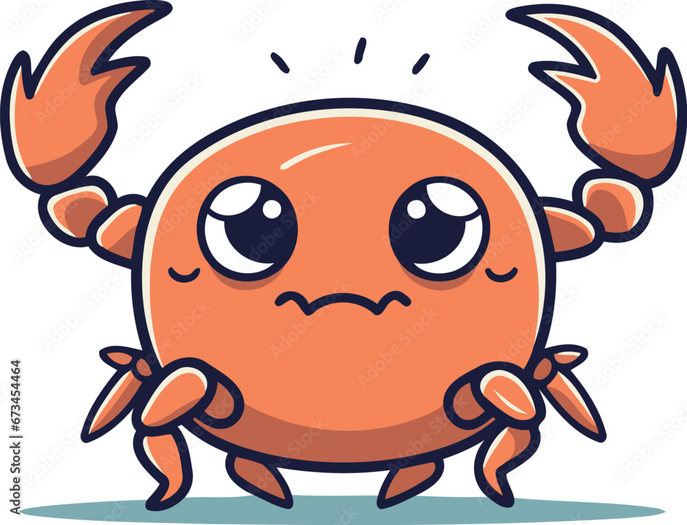 Crab cartoon character. Cute crab mascot. Vector illustration. Crab cartoon character. Cute crab mascot. Vector illustration.