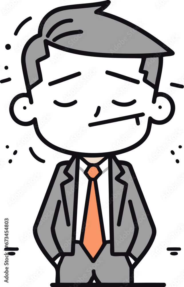 Character illustration design. Businessman in suit cartoon.eps10 vector