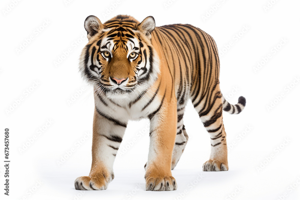 Tiger, Tiger Isolated In White, Tiger In White Background, Tiger Isolated On White Background