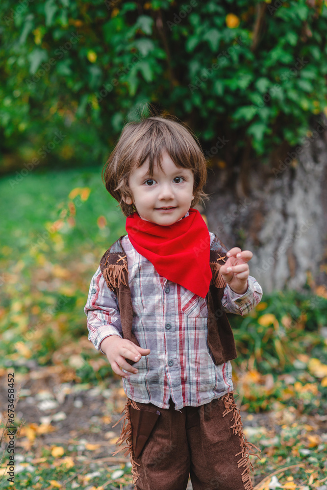 Little cowboy in the autumn field Little cowboy in the autumn field