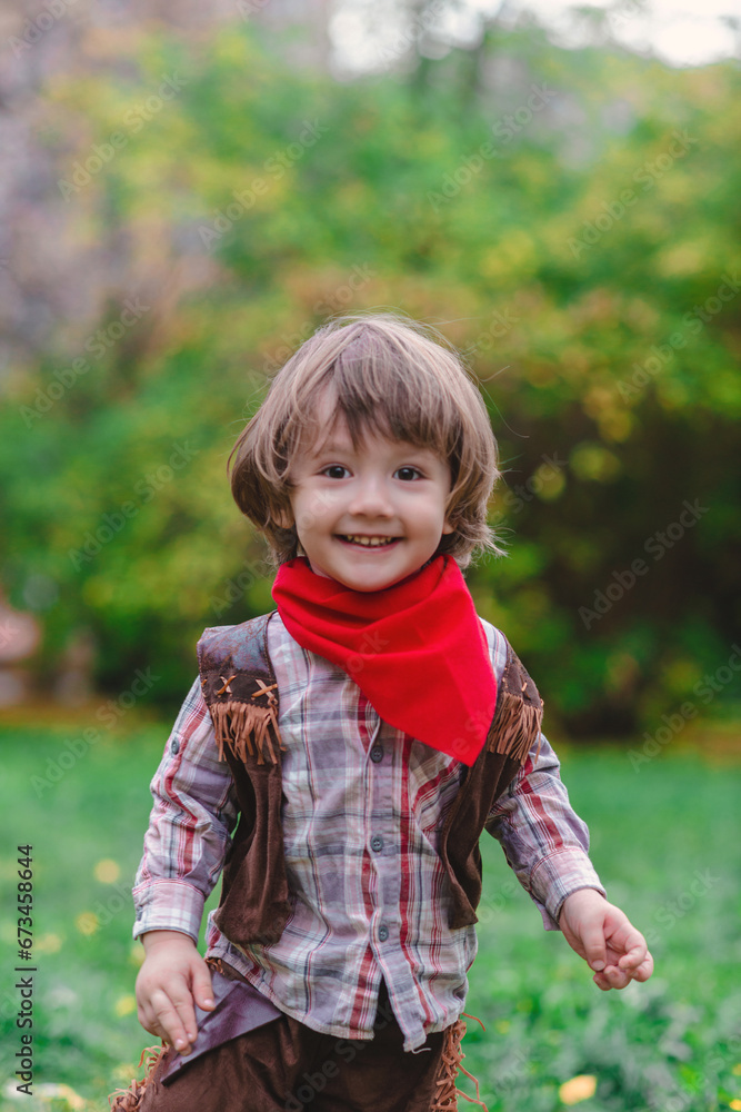 Little cowboy in the autumn field Little cowboy in the autumn field