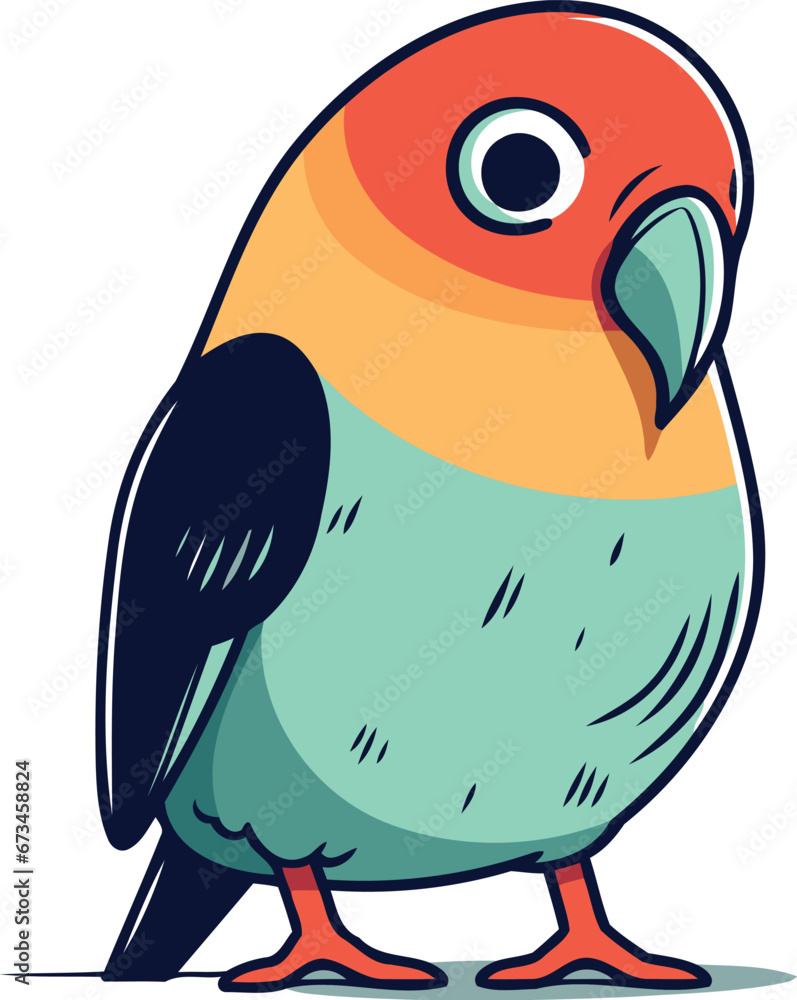 Parrot vector illustration. Isolated parrot on white background. Parrot vector illustration. Isolated parrot on white background.