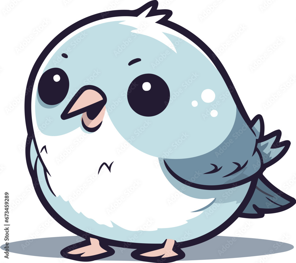 Vector illustration of a cute little blue bird isolated on white background. Vector illustration of a cute little blue bird isolated on white background.