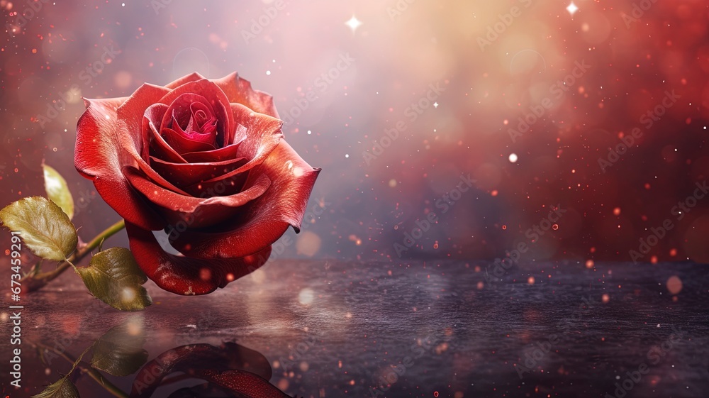 Rose Love on abstract background and copy space, Generative ai Rose Love on abstract background and copy space, Generative ai