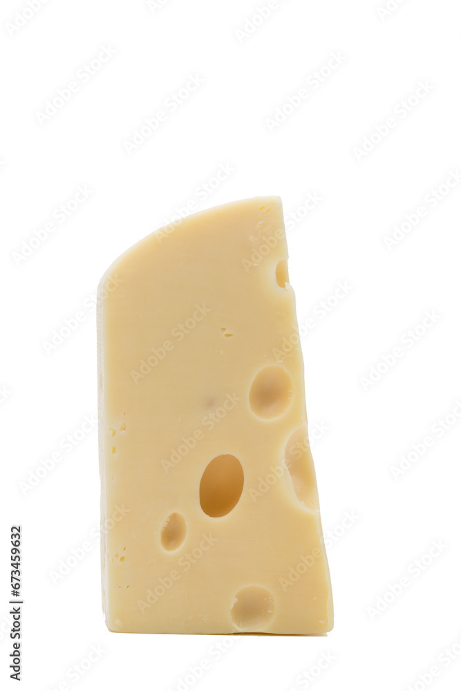 An appetizing piece of cheese.