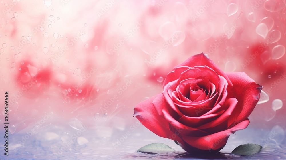 Rose Love on abstract background and copy space, Generative ai