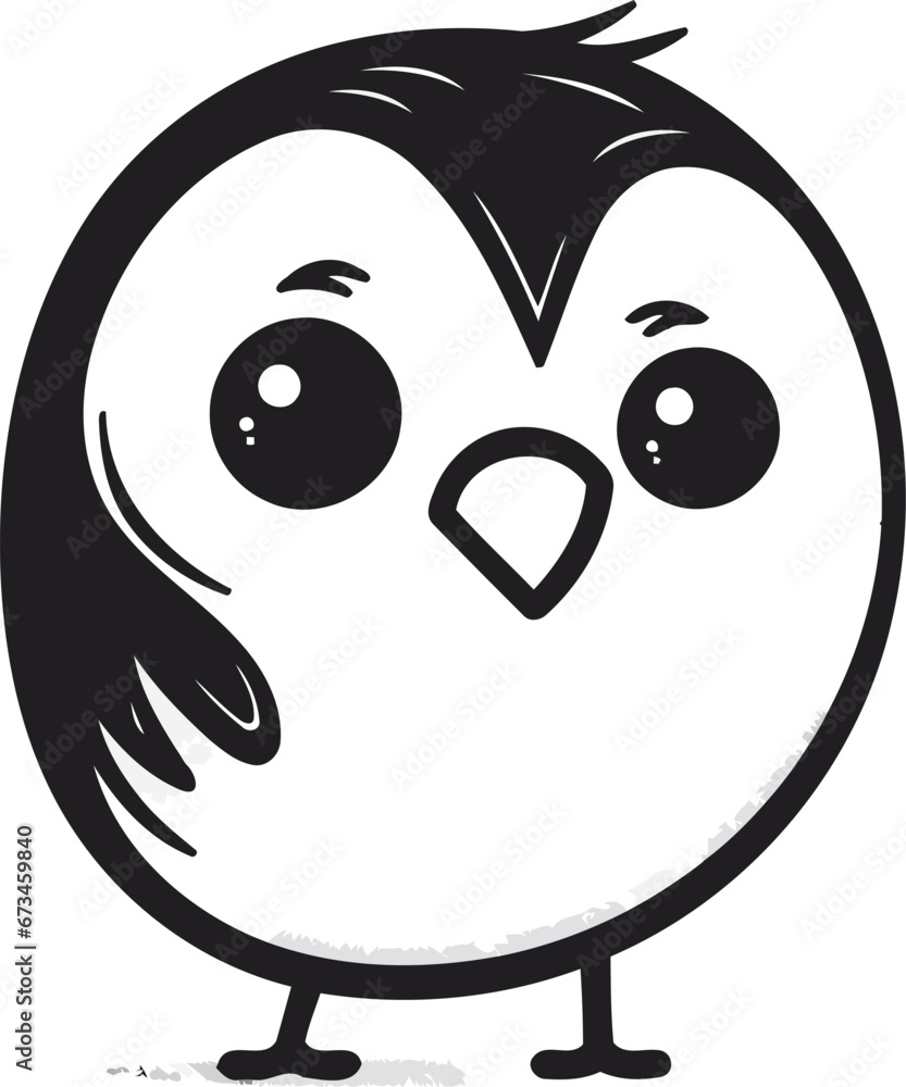 Obraz premium cute cartoon penguin on a white background. Vector illustration.