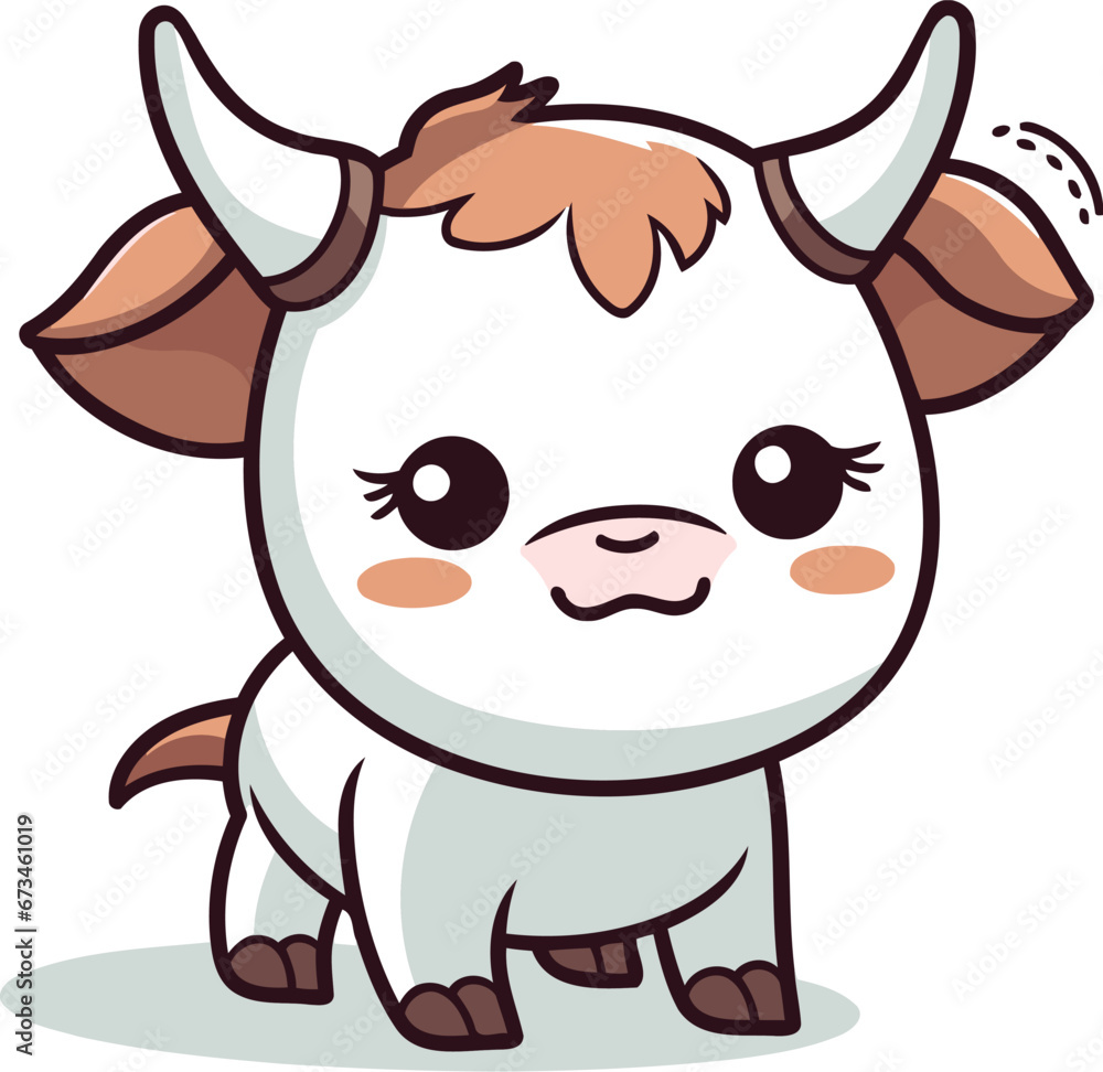 Cute little bull cartoon vector illustration. Cute cow character. Cute little bull cartoon vector illustration. Cute cow character.