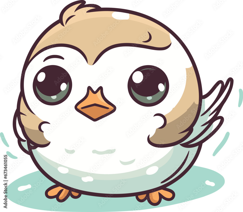 Cute cartoon owl isolated on a white background. Vector illustration. Cute cartoon owl isolated on a white background. Vector illustration.