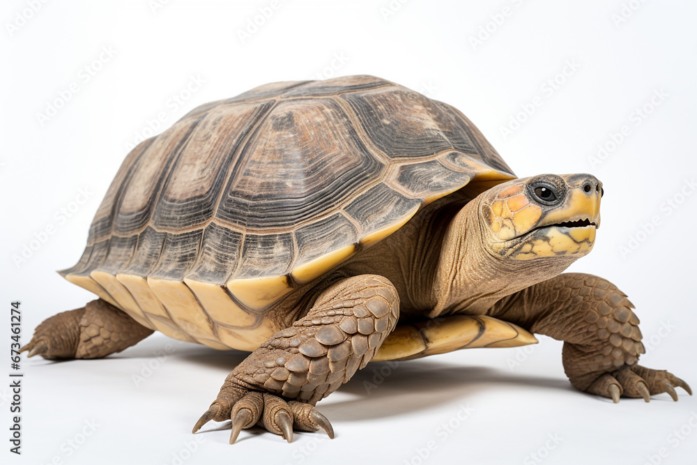 Obraz premium Tortoise, Tortoise On A White Background, Tortoise Isolated On White, Tortoise Isolated On White Background