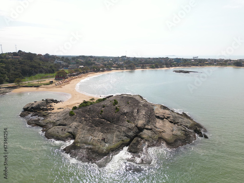 Aerial view of Setiba Beach in Setiba in the city of Guarapari, Espirito Santo, Brazil
 photo