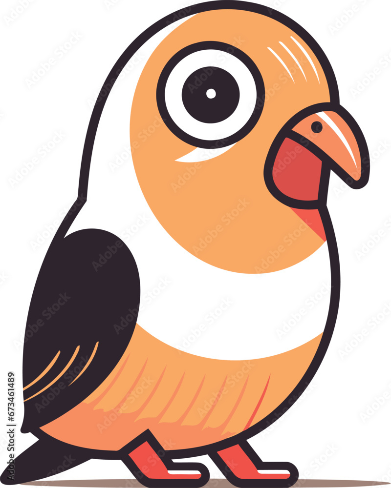 Cute cartoon parrot. Vector illustration isolated on white background. Cute cartoon parrot. Vector illustration isolated on white background.