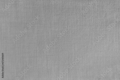 Texture background of gray linen fabric, cloth surface, weaving of natural cotton fabric
