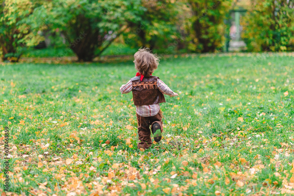 Little cowboy in the autumn field Little cowboy in the autumn field
