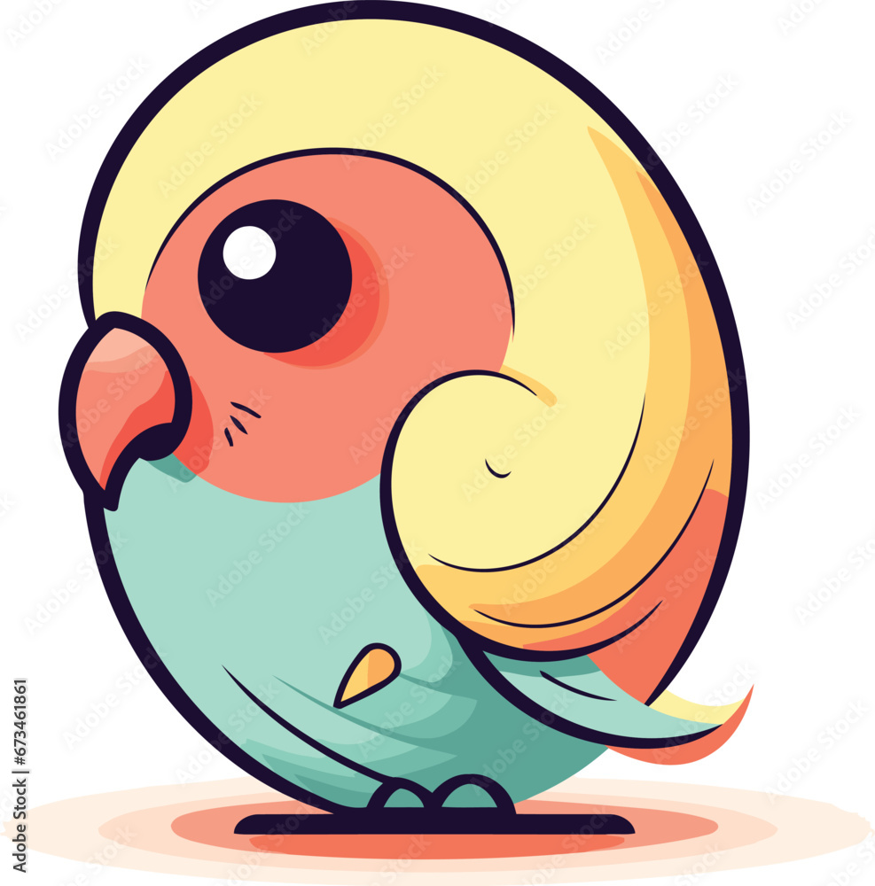 Cute cartoon parrot. Vector illustration isolated on white background. Cute cartoon parrot. Vector illustration isolated on white background.